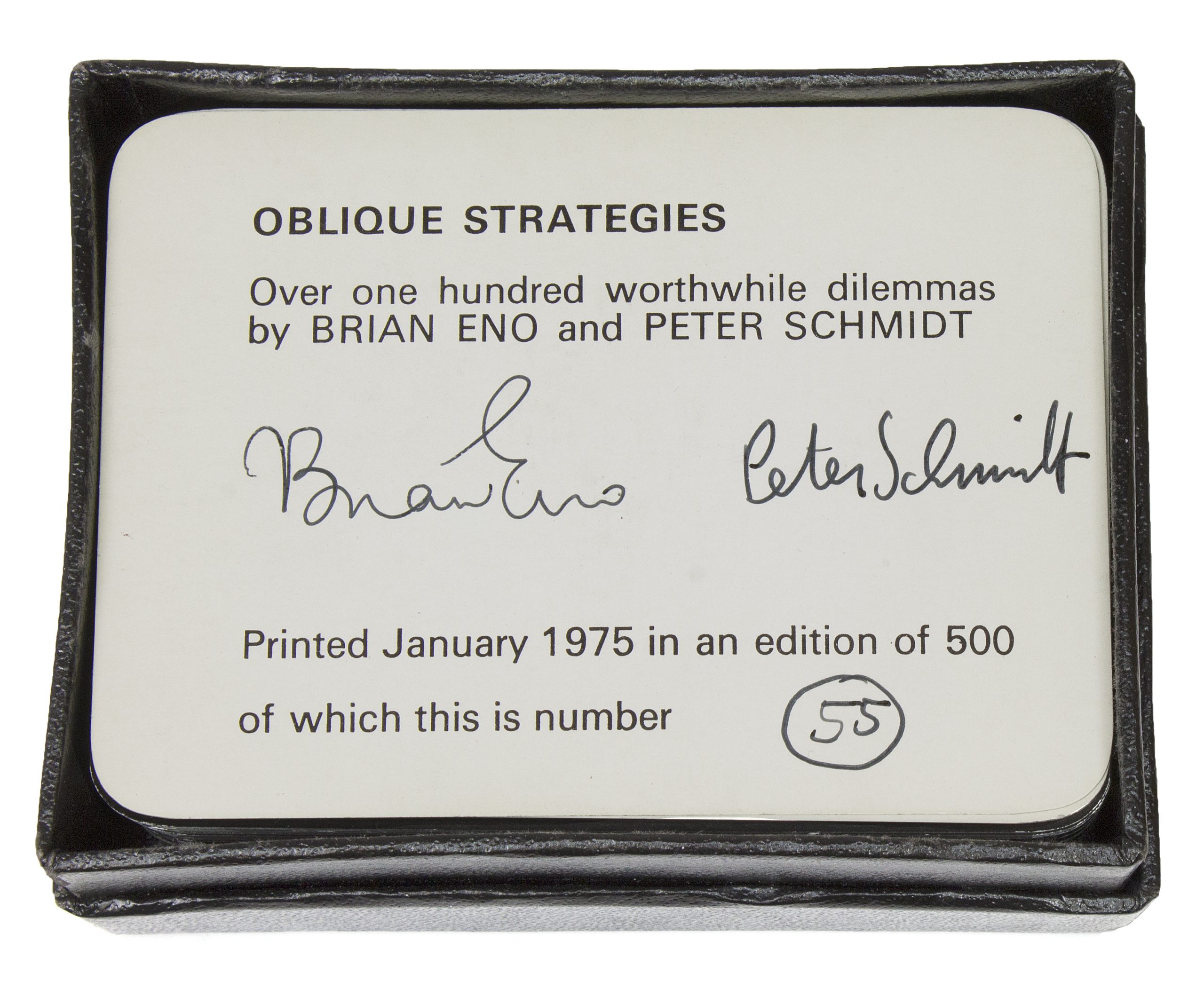 Brian Eno and Peter Schmidt. Oblique Strategies. 1975. – TEMPORARY 